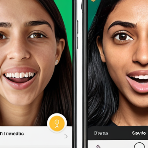 **

A split-screen showing someone using a language learning app (like Memrise or Duolingo) on a smartphone on one side, and a person speaking Arabic with a clear mouth/lip illustration overlaid to show proper pronunciation on the other. Focus on demonstrating the use of technology for learning and the visual aspect of pronunciation. The setting should be modern and relatable.

**